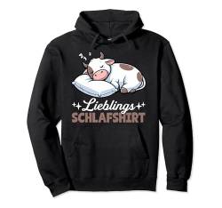 Kuh Offizielles Schlafshirt Lustige Kuh Pyjama Kurzarm Pullover Hoodie von Lustige Schlafmütze Langschläfer Nachthemd