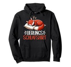 Offizielles Schlafshirt Lustiger Fuchs Pyjama Kurzarm Pullover Hoodie von Lustige Schlafmütze Langschläfer Nachthemd