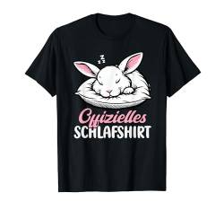 Offizielles Schlafshirt Lustiges Kaninchen Rabbit Pyjama T-Shirt von Lustige Schlafmütze Langschläfer Nachthemd