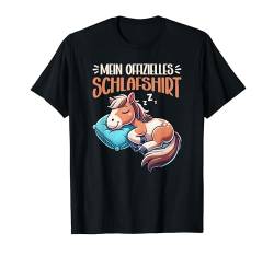 Offizielles Schlafshirt Lustiges Pferd Pyjama Kurzarm T-Shirt von Lustige Schlafmütze Langschläfer Nachthemd