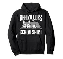 Offizielles Schlafshirt Wölfin Lustiger Wolf Pyjama Kurzarm Pullover Hoodie von Lustige Schlafmütze Langschläfer Nachthemd