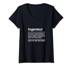 Damen Ingenieur T-Shirt mit V-Ausschnitt von Lustige Shirts & Geschenke