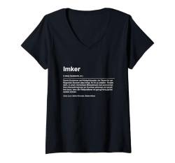 Damen Fleißiger Imker Spruch - Hüter der Bienen T-Shirt mit V-Ausschnitt von Lustige Sprüche Designs für Mann & Frau