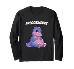 Pregosaurus Baby Ankündigung für Schwangere Dinosaurier Langarmshirt von Lustige Sprüche für werdende Eltern Schwanger