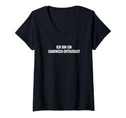 Damen Leidenschaftlich Sandwich Spruch - Begeisterter T-Shirt mit V-Ausschnitt von Lustige Sprüche & Witzige Lebensweisheiten