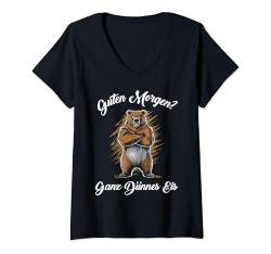 Damen Ironisch Geschenke Bär Morgenmuffel Müde Büro Humor Faul T-Shirt mit V-Ausschnitt von Lustige Tshirt Humor Sarkasmus Ironisch Witzig