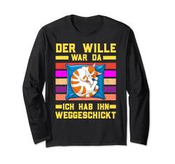 Witzige Geschenke Katze Arbeit Schwarzer Humor Faul Langarmshirt von Lustige Tshirt Humor Sarkasmus Ironisch Witzig