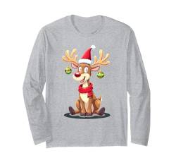 Lustiges Rentier Frohe Weihnachten Christmas Geweih Langarmshirt von Lustige Weihnachten - Design Shop