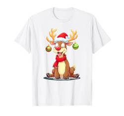 Lustiges Rentier Frohe Weihnachten Christmas Geweih T-Shirt von Lustige Weihnachten - Design Shop