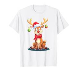 Lustiges Rentier Frohe Weihnachten Christmas Geweih T-Shirt von Lustige Weihnachten - Design Shop