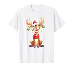 Lustiges Rentier Frohe Weihnachten Christmas Geweih T-Shirt von Lustige Weihnachten - Design Shop