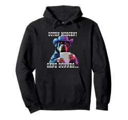 Guten Morgen Ganz dünnes Eis Cowboy Rottweiler Cyberpunk Pullover Hoodie von Lustiger Spruch Geschenkidee Kaffee