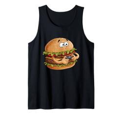 Lustiges Fast Food Gamer Burger Gaming Pizza Zocken Zocker Tank Top von Lustiges Gaming Fast Food Kostüm Pommes Taco Essen