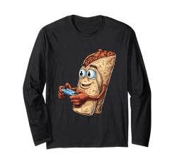 Lustiges Fast Food Gamer Burrito Gaming Pizza Zocken Zocker Langarmshirt von Lustiges Gaming Fast Food Kostüm Pommes Taco Essen