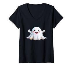 Damen Lustiges Halloween Kostüm für Herren, Damen und Kinder T-Shirt mit V-Ausschnitt von Lustiges Kostüm für Kürbis-, Geister und Hexen