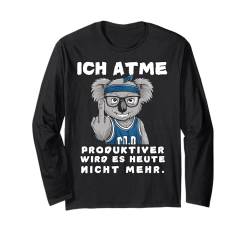 Witzige Geschenke Koala Faul Büro Funny Sprüche Sarkasmus Langarmshirt von Lustiges Tshirt Witzig Humor Faulenzer Faul Fun