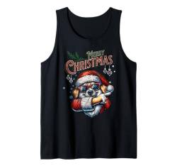 Weihnachtsmann Hund Weihnachten Männer & Frauen Weihnachts Tank Top von Lustiges Weihnachts Geschenk & Hunde Santa coming