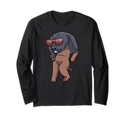 Bayerischer Sennenhund tanzend lustiges Design Langarmshirt von LuvHoundMal