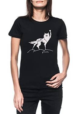 Fantastischer Herr Fuchs Damen Schwarz T-Shirt Kurzarm Women's Black T-Shirt von Luxogo