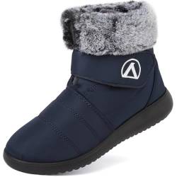 Lvptsh Schneestiefel Wasserdicht Damen Herren Winterstiefel Pelz Gefüttert Stiefeletten Frauen Outdoor Kurzschaft Stiefel Warme Booties Leichte Winterboots,Blue,EU40 von Lvptsh