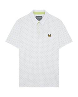 Lyle & Scott Herren Polka Punkt Druck weiche Golf Polo -Hemd - Weiß - XL von Lyle & Scott