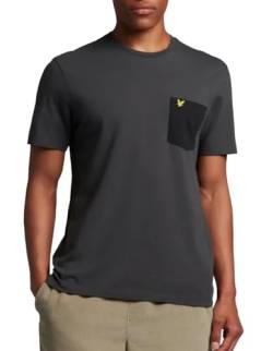 Lyle & Scott Herren-T-Shirt mit kontrastierender Tasche, gunmetal/black, L von Lyle & Scott