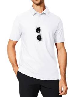 M MOTEEPI Poloshirt Herren Kurzarm Polo Shirt Golf Poloshirts Herren Poloshirt Polo Tshirt Slim Fit Sportshirt Funktions Polohemd mit 3 Tasten Tennis Shirts Atmungsaktive Weiß M von M MOTEEPI