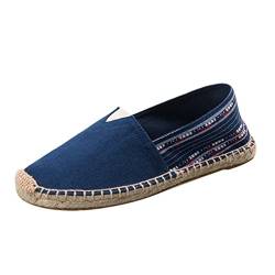 M&Catree Espadrilles für Damen Herren Vintage Ethno Slip-On Pumps Halbschuhe Sommerschuhe - Dunkel Blau, CN 37 (EU 36) von M&Catree