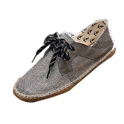 M&Catree Espadrilles für Herren Casual Canvas Flache Schuhe Atmungsaktiv Slip-On Halbschuhe Moccasins - Dunkel Grau, CN 39 (EU 38) von M&Catree