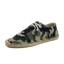 M&Catree Espadrilles für Herren Casual Canvas Flache Schuhe Tarnung Atmungsaktiv Halbschuhe Slip-On Flats - Camo, CN 44 (EU 43) von M&Catree