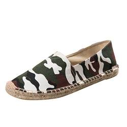 M&Catree Espadrilles für Herren Casual Canvas Flache Schuhe Tarnung Atmungsaktiv Halbschuhe Slip-On Flats - Camo #1, CN 42 (EU 41) von M&Catree