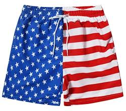 MADHERO Herren Badehose mit Netzfutter, Amerikanische Flagge, Large von MADHERO