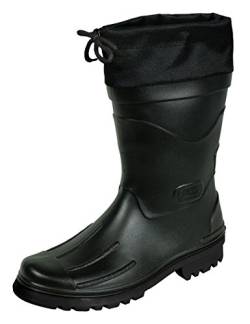 MADSea Herren Jungen Gummistiefel Nils-Hannes | Halbhoher wasserdichter, ungefütterter Regenstiefel | mit verschnürbarer Nylonstulpe, schwarz, 45 von MADSea