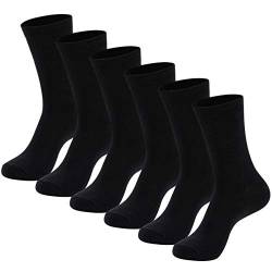 MAGIARTE 6 Paar Socken Herren Schwarz Baumwolle Business Socken Herrensocken Sport Socks Atmungsaktive männer socken (Black, L) DE von MAGIARTE