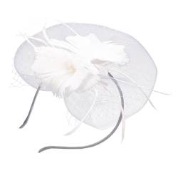 MAGICLULU 1stk Feder Haarnadel Accessoires Für Weiße Haare Fascinator-hut Für Damen Braut Haarnadel Königsblaues Stirnband Haar Facinator Zylinder Hochzeit Gittergewebe Bankett von MAGICLULU