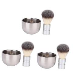 MAGICLULU 6 Stk Bartreinigungsbürste männer geschenkset set for men bartpflege+set beard care Friseurbürste Haarbürste Männer Bartbürste Rostfreier Stahl rasieren metall schüssel Mann von MAGICLULU