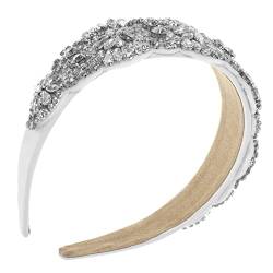 MAGICLULU Vintage Stirnband Strass Stirnbänder Für Damen Modische Stirnbänder Für Damen Damen Stirnbänder Breites Perlen Stirnband Für Damen Stirnbänder Für Damen Stoff Stirnband von MAGICLULU