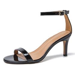 MAIERNISI JESSI Unisex Herren Damen Sandalen Knöchelriemen Kätzchen High Heel, Schwarz (B), 16 Women/14.5 Men von MAIERNISI JESSI