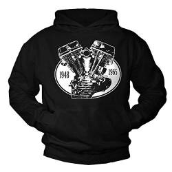 MAKAYA Kapuzenpullover Männer Sweatshirt Biker Motiv Davidson Motorrad Motor Geschenke Männer schwarz Größe XXXXL von MAKAYA