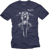 MAKAYA T-Shirt Herren Biker Style Vintage Bikershirt Motorradbekleidung Männer mit Druck von MAKAYA