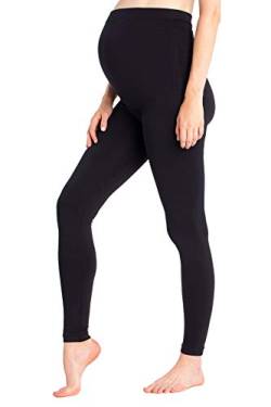 MAMARELLA Seamless Umstandsleggings mit Überbauchbund schwarz, nahtlose & blickdichte Leggings während und nach der Schwangerschaft, figurformend und stützend, für Sport & Freizeit (L/XL) von MAMARELLA