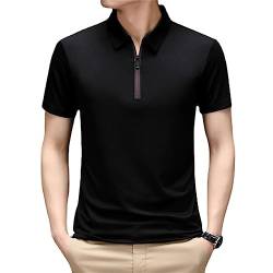 MAOAEAD Männer Eis Seide Coole Polo Shirt, Schnell Trocknende Eis Seide Kurzarm Polo Shirts Klassische Reißverschluss Kragen Einfarbig Casual Business Golf Tops von MAOAEAD