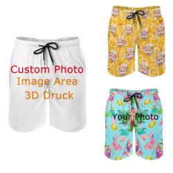 MAOYUTOU 3D Druck Logodruck Eigenes Foto Custom Personalisierte Herren Badehose Badeshorts Schnell Trocknend Boardshorts Freizeit Short Schwimmhose von MAOYUTOU