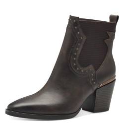 MARCO TOZZI Damen Stiefeletten mit Absatz Cowboy Spitz, Braun (Mocca), 41 EU von MARCO TOZZI