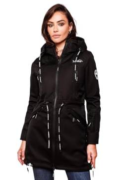 MARIKOO Damen Softshell Jacke Outdoor Funktionsjacke wasserabweisend mit warmen Teddyfleece B886 [B886 - Schwarz Größe M - Gr. 38] von MARIKOO