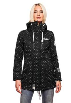 MARIKOO Damen Winter Jacke Winterjacke Mantel Outdoor wasserabweisend Softshell B614 [B614-Zimt-Schwarz-wD-Gr.XS] von MARIKOO