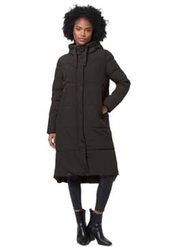 MARIKOO Damen Winterjacke lang Winter Stepp Jacke Mantel Steppjacke warm gefüttert B968 [B968-Soran-Schwarz-Gr.L] von MARIKOO