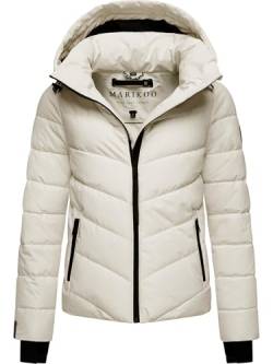 MARIKOO Damen Winterjacke warme Steppjacke mit Abnehmbarer Kapuze Samuiaa XVI Offwhite Gr. S von MARIKOO