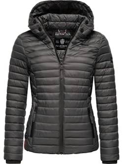 MARIKOO Damen leichte Übergangsjacke Steppjacke mit Kapuze Samtpfote Anthracite Gr. XS von MARIKOO