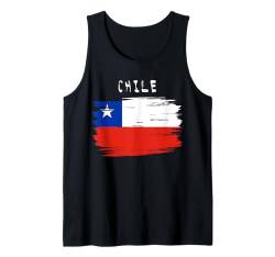 Chile Flagge mit Pinselstrich-Stil Tank Top von MASH MOSH